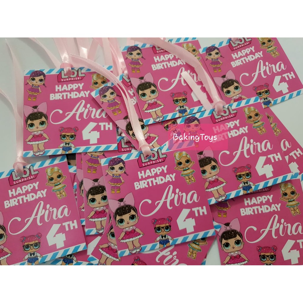 

Thank you card / Tag Card Birthday / Kartu Ucapan Ulang Tahun Souvenir Hampers Nasi Bento LOL Surprise