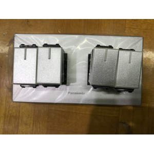 saklar seri 2 frame panasonic silver