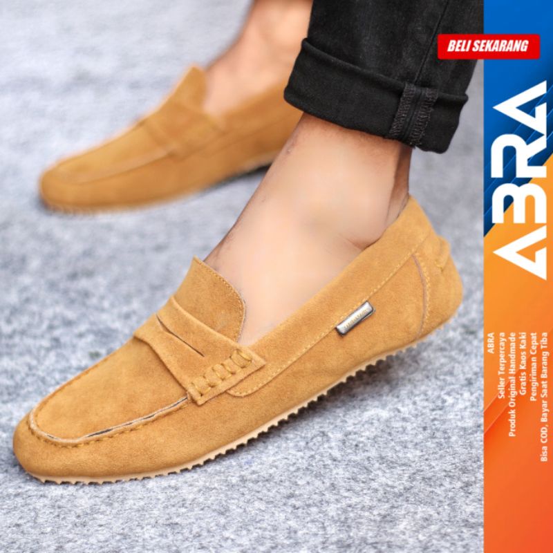 Noah Sepatu Slip on Pria Santai Casual Formal Suede Kerja Kantor