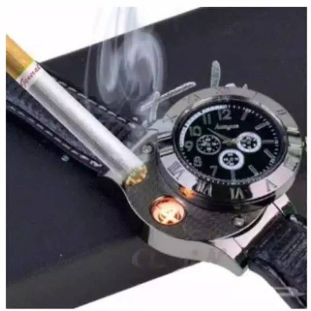 Jam analog+korek api elektrik