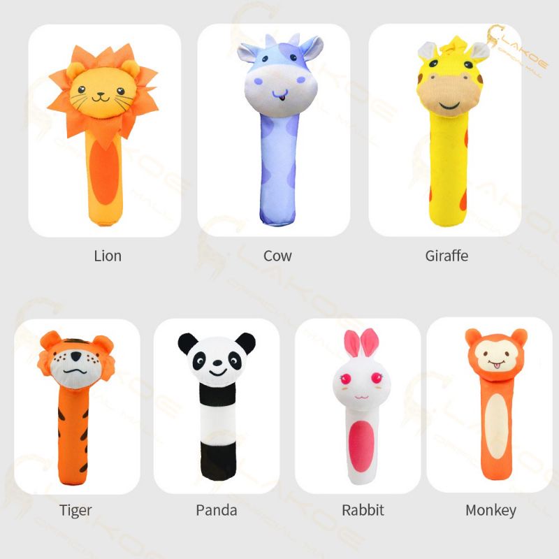 Mainan bayi bunyi boneka tangan tongkat genggam baby hand rattle toy stick