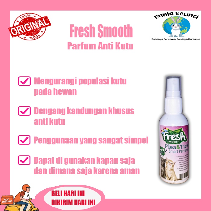 Parfum Kucing anti kutu FRESH SMOOTH FLEA AND TICK