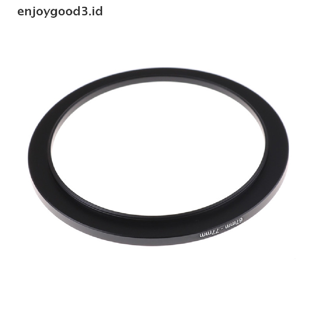 (Id) Ring Filter Lensa Step Up Bahan Metal Ukuran 67-77mm Warna Hitam