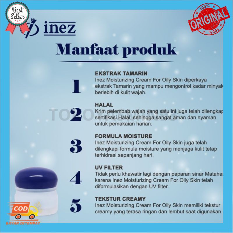 Inez Moisturizing Cream for Oily Skin Murah