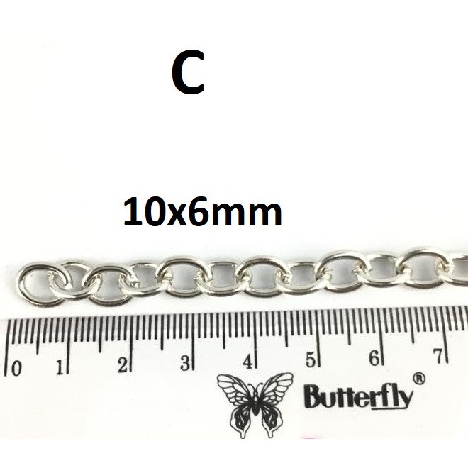 Rantai Meteran Rantai Tas Uk 2x3mm-13x6mm Harga/1meter