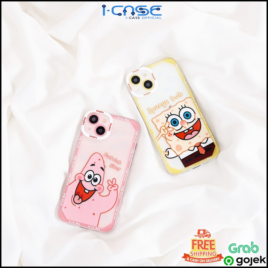 Soft Case Cartoon Spongebob &amp; Patrick Star Full Lens Cover  For iPhone 7 8 SE 7+ 8+ X XR XS 11 12 13 Mini Pro Max