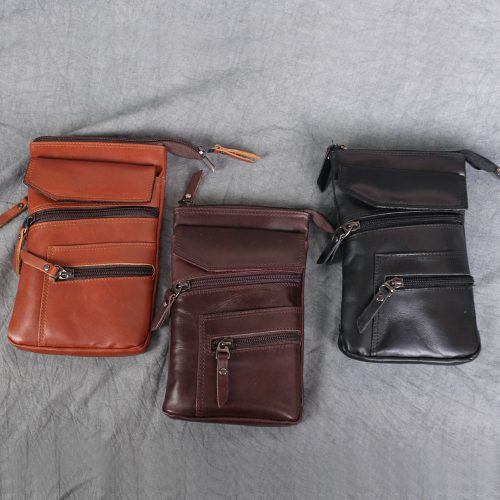 TAS SELEMPANG KULIT PRIA KEREN SLEMPANG FASHION KASUA SLINGBAG BAHU COWOK BAHAN KULIT SAPI ASLI P052 QILEATHERp052