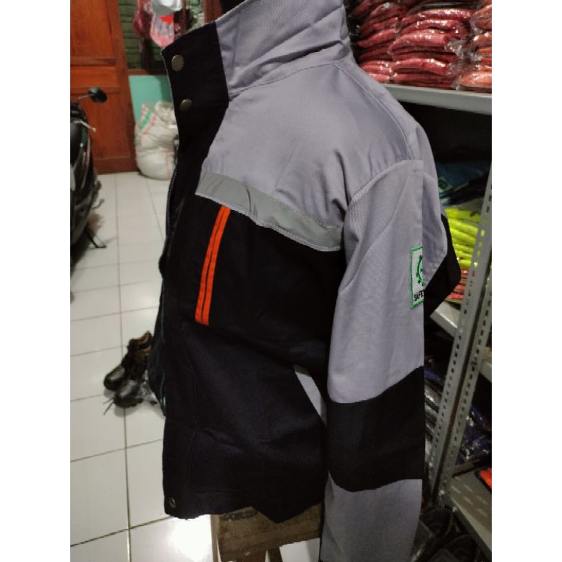 PREMIUM SERAGAM SAFETY SEMI JAKET NAVY CREM