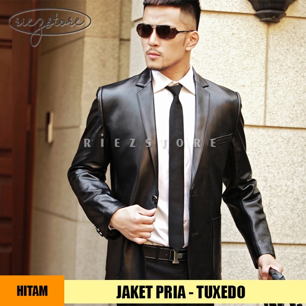 RZS x TUXEDO - Jaket Kulit Casual Trendy Jas Tuxedo Pria Cowok Blazer Office Laki Laki Kerja Kantor 