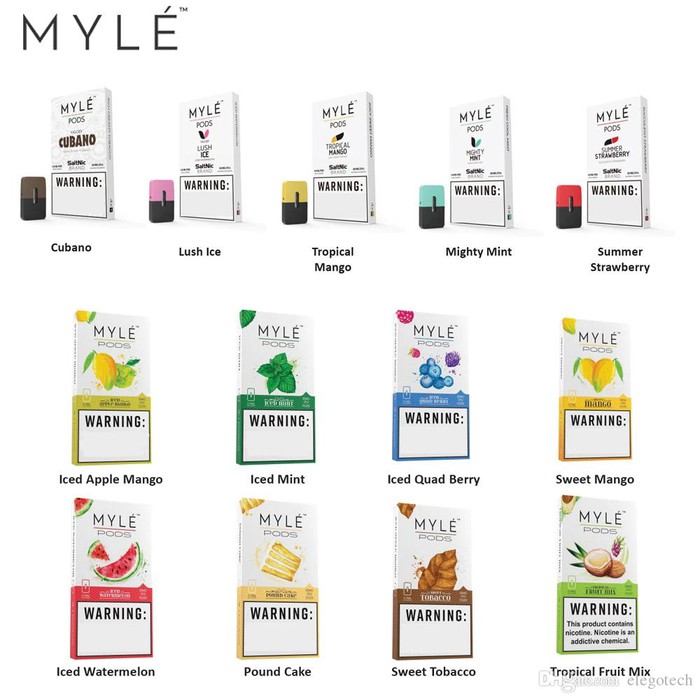 CARTRIDGE MYLE POD USA SALTNIC all variant myle cartridge