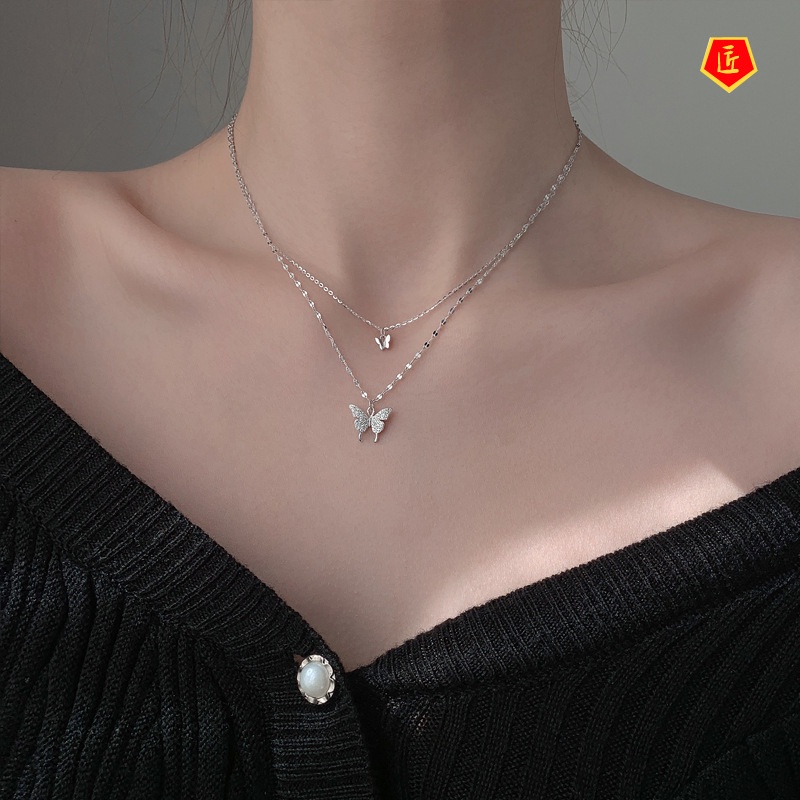 [Ready Stock]Butterfly Necklace 2021new Women's Niche Design Light Luxury