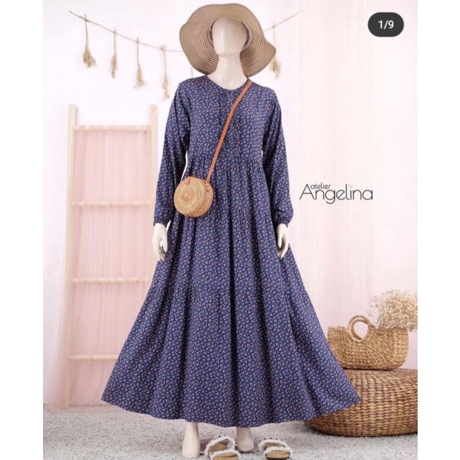 Bella dress Atelier Angelina Bunga Katuk Navy size L