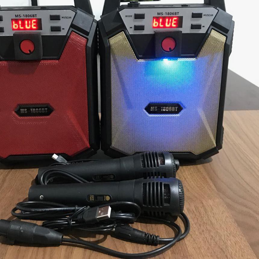 Speaker Bluetooth Speaker Karoke Led Free Mic Ms 1806 Bt Mobile Multimedia Speaker Shopee Indonesia