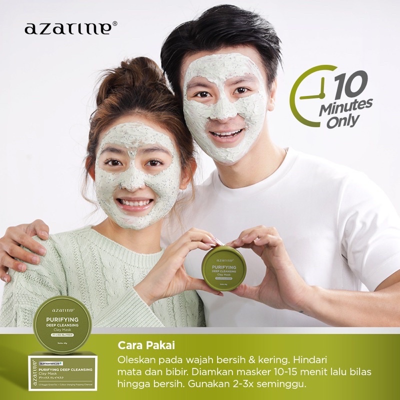 Azarine Deep Cleansing Pore Refining Clay Mask 60ml - Masker Detox Pori Pori Jerawat Original COD 60 ml