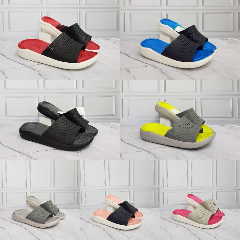 Sendal Crocs Literide Slide Unisex / Selop Karet / Sandal slip on karet suster / Perawat