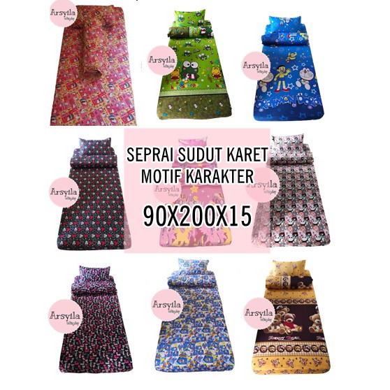 SPREI SUDUT KARET KARAKTER 90x200x15