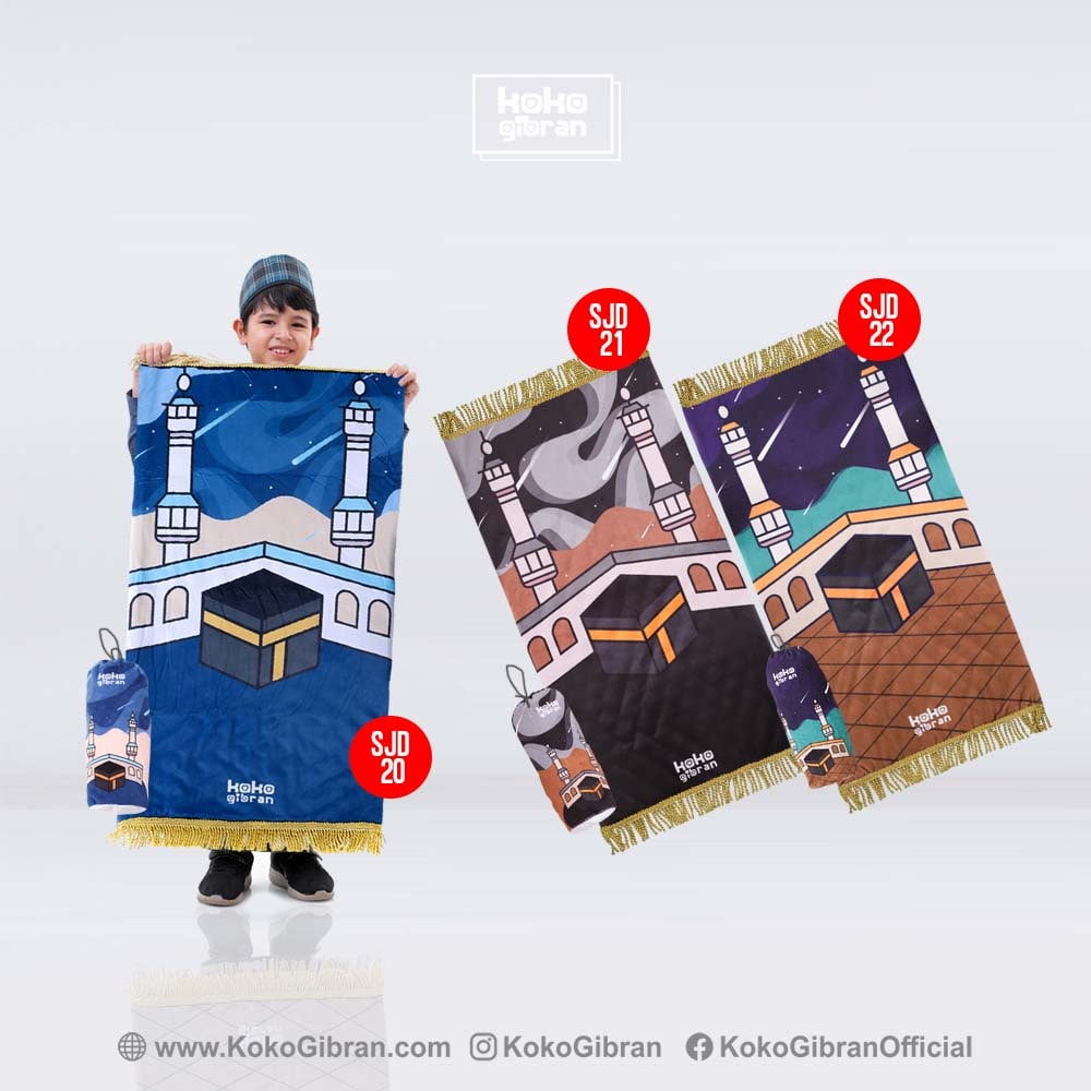 FREE POUCH Sejadah Custom Nama - Sejadah Laki Laki - Sejadah Printing - Sajadah Nama Anak - Sajadah Koko Gibran - Sejadah Nama - Perlengkapan Shalat Sajadah Anak Karakter - Sajadah Anak-1