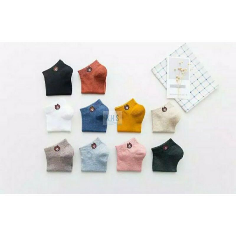 KAOS KAKI FASHION MOTIF BERUANG BEAR POLOS KAOS KAKI ANKLE PENDEK SEMATA KAKI BEAR KHS-2