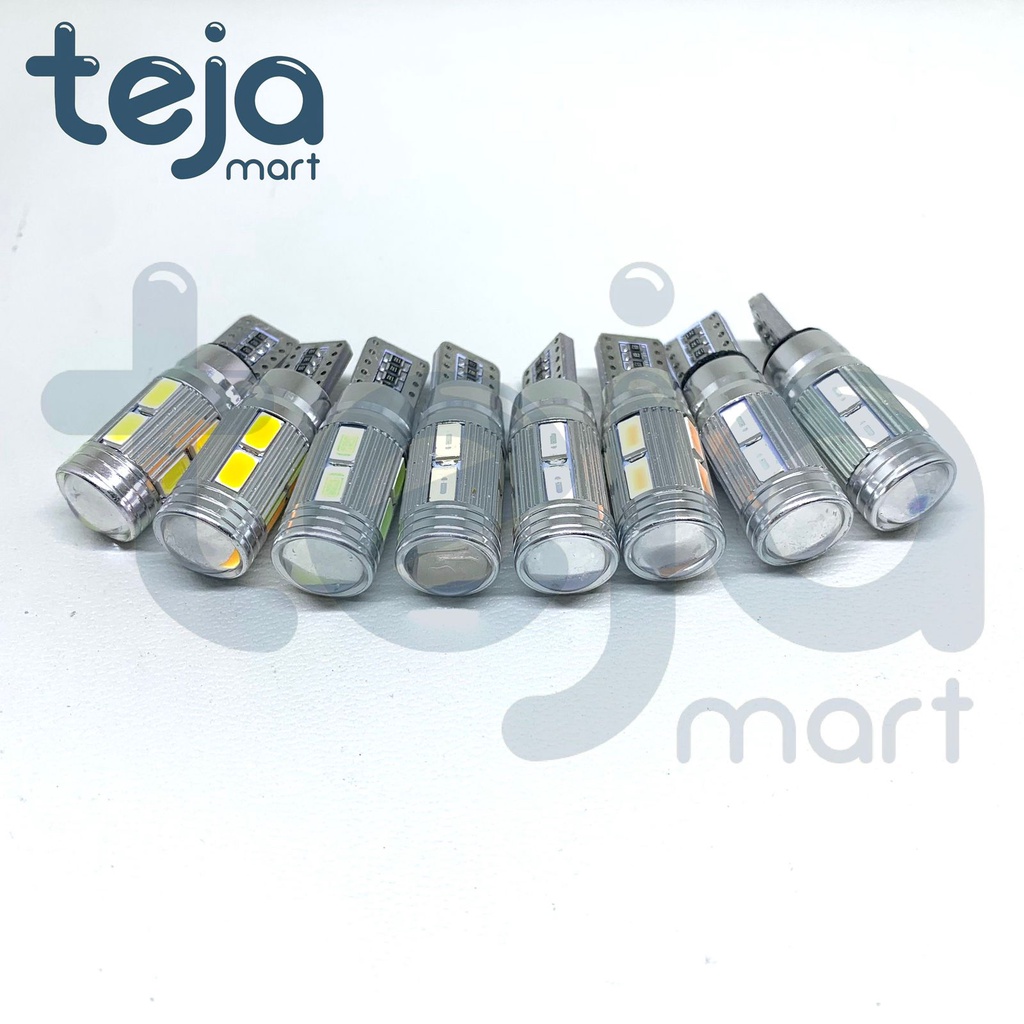 Lampu LED T10 CANBUS 5630 5730 10 Mata SMD Aluminium Lensa PROYEKTOR High Quality Mobil Motor Senja