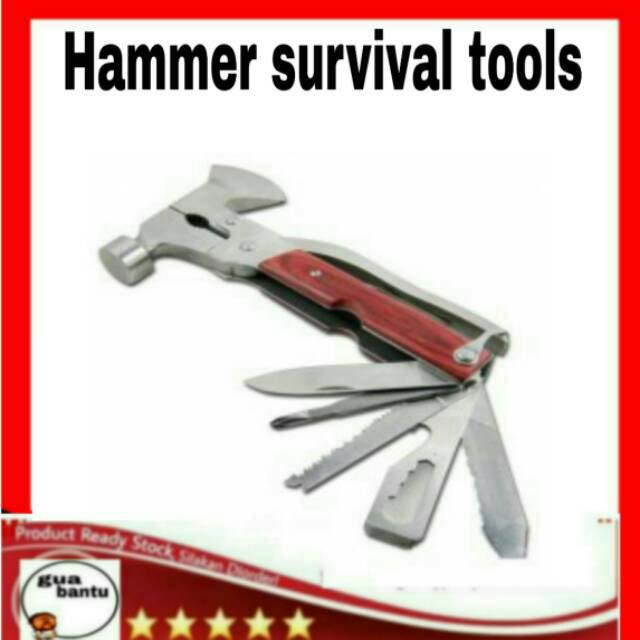 Multifunctional EDC Axe Hammer Survival Tools - Silver