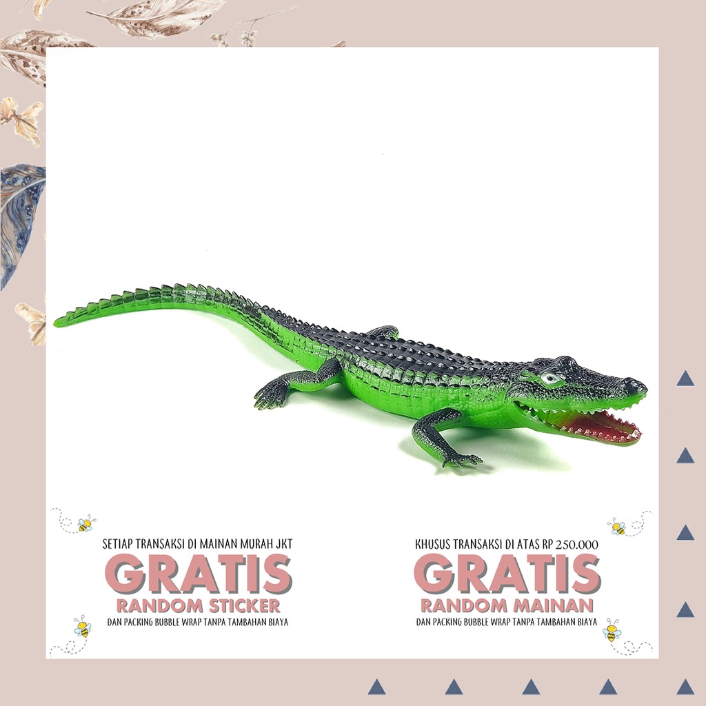 Mainan Anak Murah Figure Buaya Karet Mainan Binatang Hewan