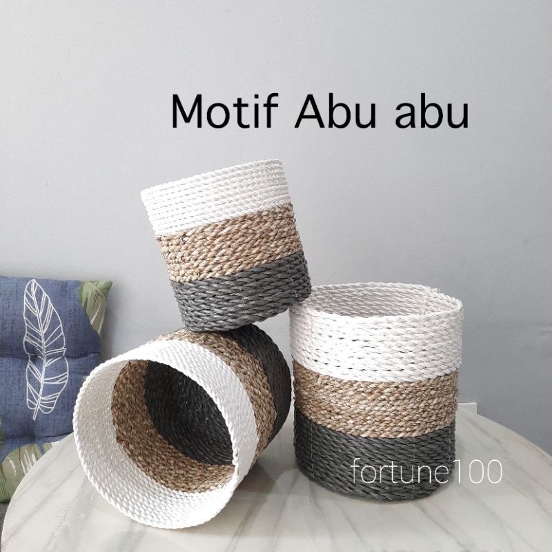 LOLLY 8- Keranjang Cover Pot Anyaman Seagrass Pandan Laut / Vas Bunga Mendong / Wadah Serbaguna / Ho