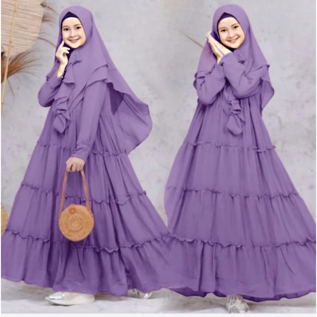 HOPYLOVY - Gamis Anak Layer Usia 12 - 14 tahun Aina / GAMIS ANAK PEREMPUAN AINA KIDS USIA 12-14 THN TERGANTUNG BADAN ANAK