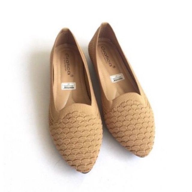 FLAT SHOES WANITA New KENJI [Bahan Rajut import]