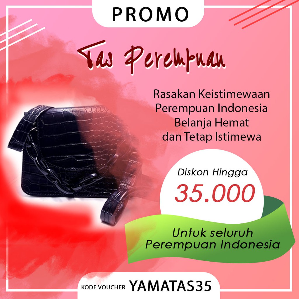 TAS Selempang Bahu JOYEUX CROCO RANTAI SIMPLE FASHION WANITA