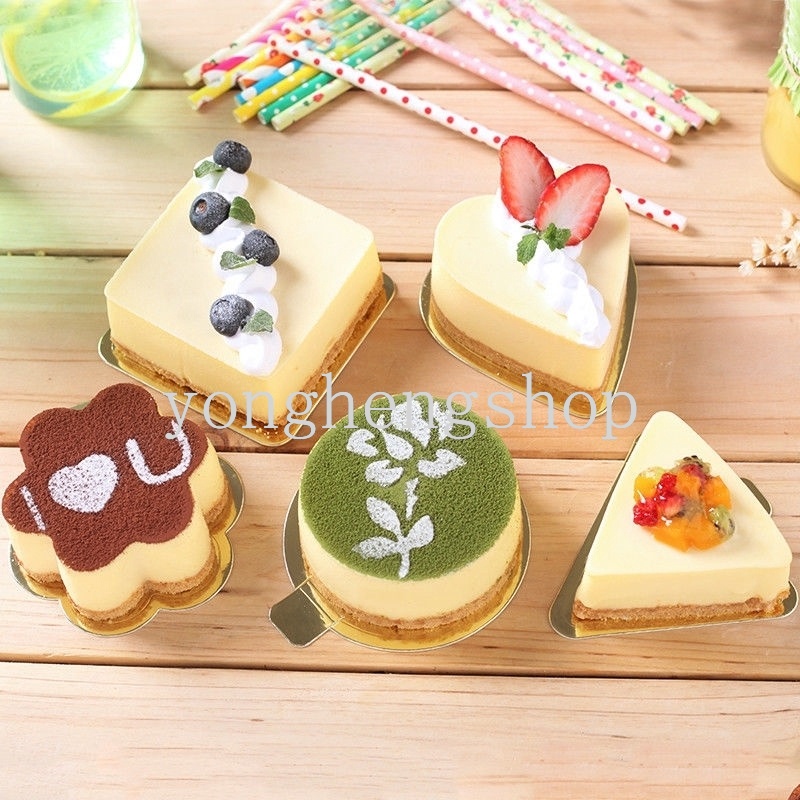 50 Pcs / set Papan Kertas Alas Kue Mousse Warna Emas Untuk Pesta Ulang Tahun Pernikahan