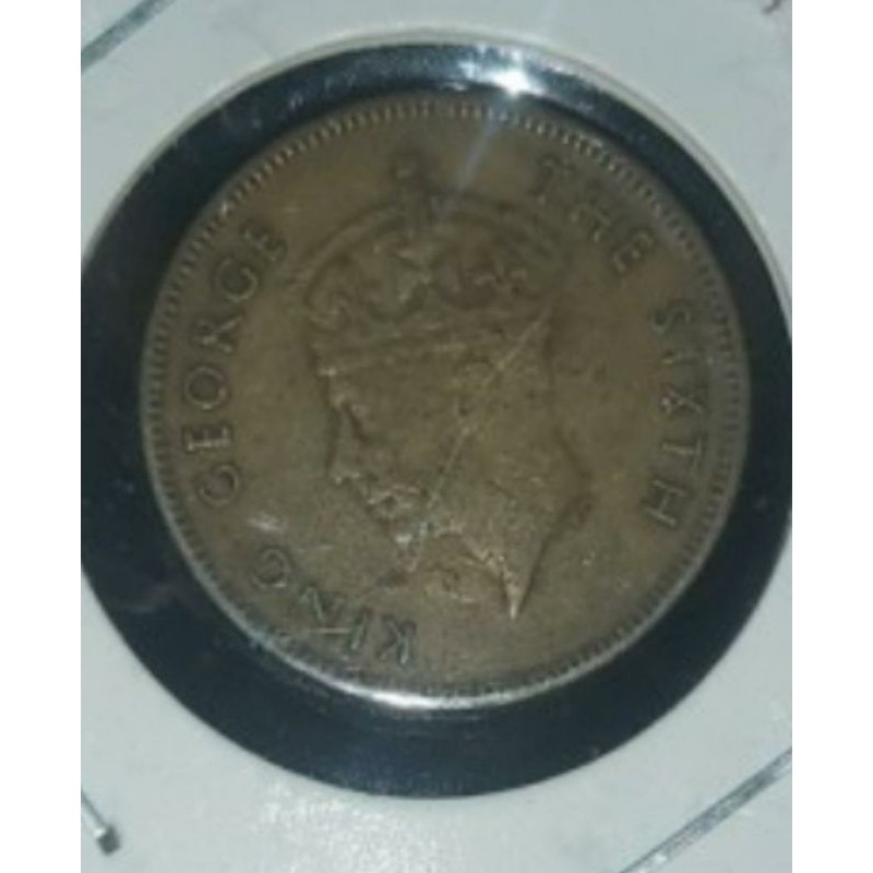 Uang Koin Kuno Asing Hongkong 10 Cents 1948 King George The Sixth