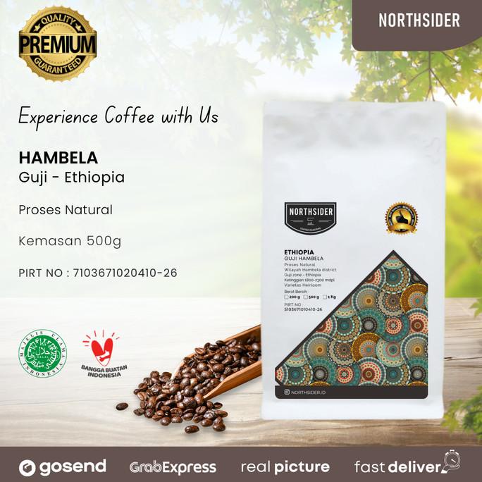

[ COD ] BIJI KOPI ARABIKA ETHIOPIA GUJI HAMBELA NATURAL - 500GR NORTHSIDER KOMPLIT Kode 833