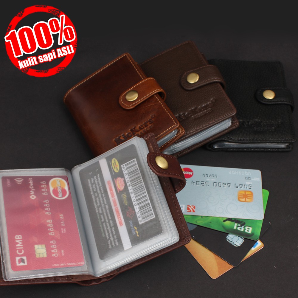 DOMPET KARTU KREDIT DOMPET ATM CARD ORGANIZER MULTIFUNGSI BAHAN KULIT SAPI TEBAL BERGARANSI