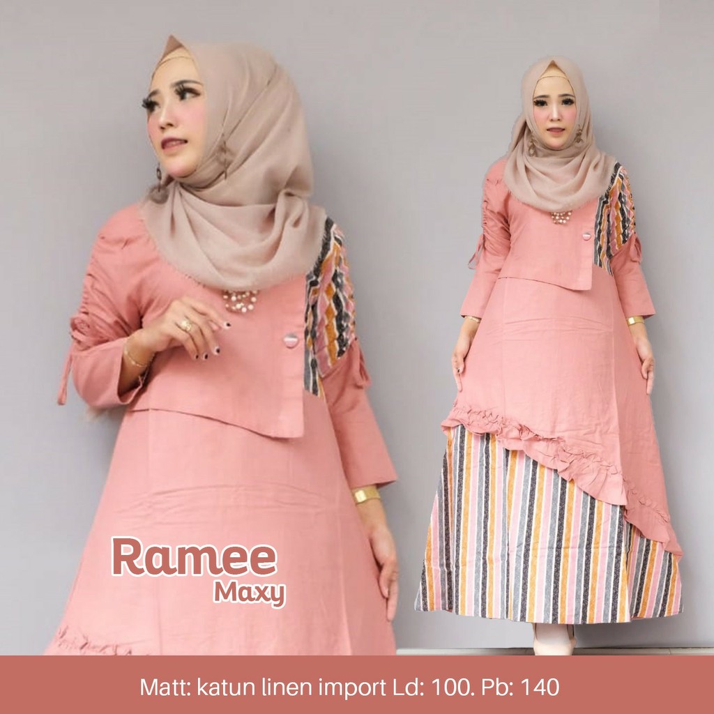  Baju  gamis  perempuan mdel terbaru KH RAMEE MAXY Shopee 