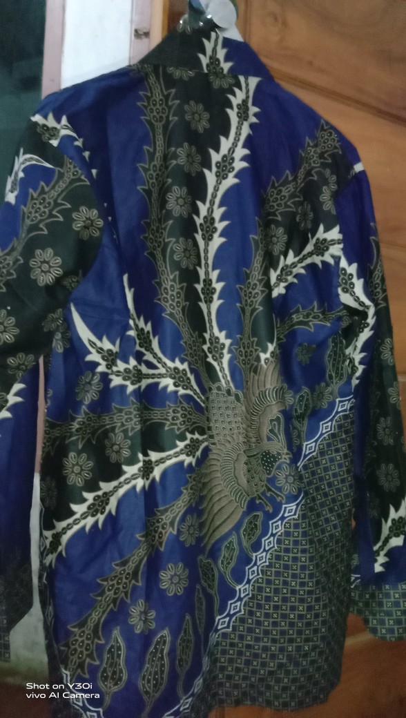 Batik Pria Dewasa Lengan Panjang Warna Navy_model B07 /  Batik Pekalongan