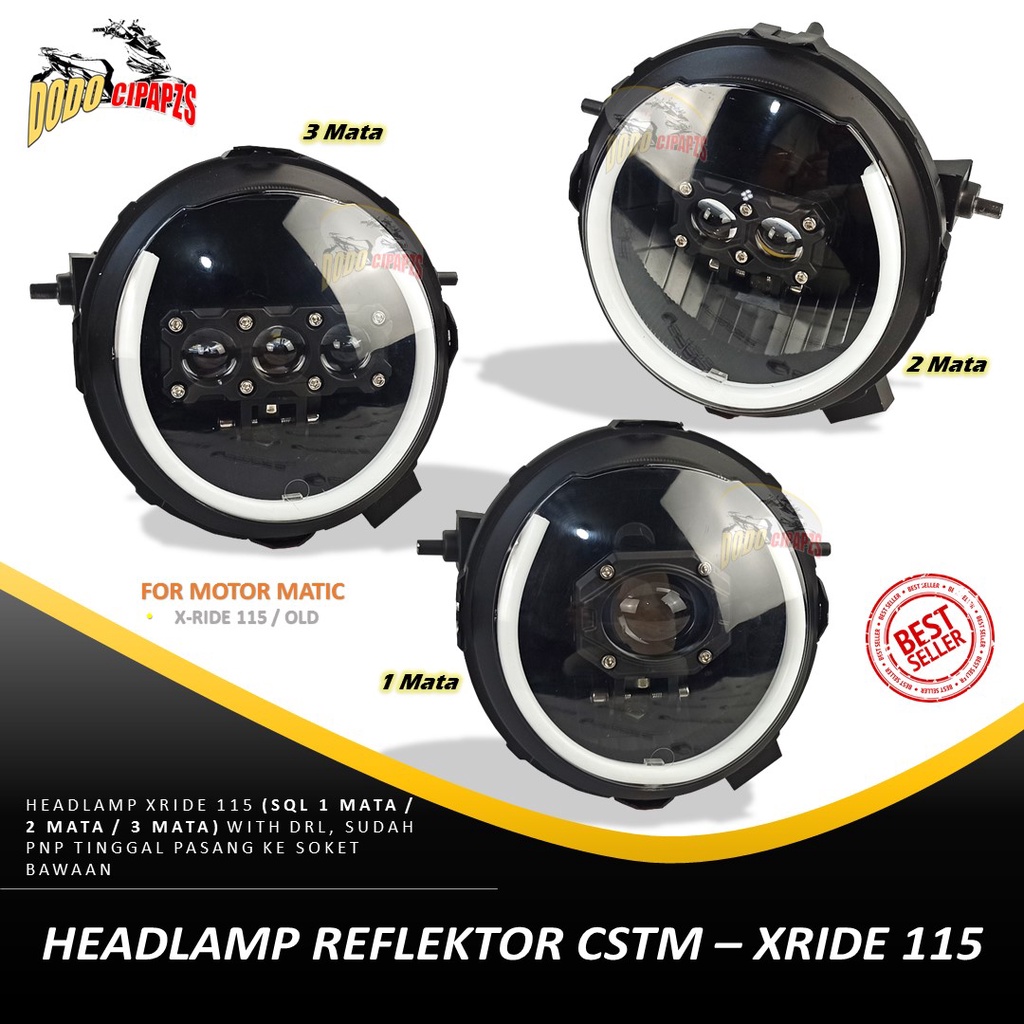 LAMPU HEADLAMP XRIDE 115 MODEL CSTM / REFLEKTOR XRIDE 115 / LAMPU UTAMA XRIDE 115 MODEL CSTM/ LAMPU 