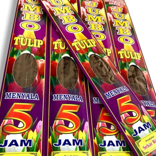 Dupa Hio Jumbo 5 jam Tulip Panjang 40 cm Abu Dingin isi 5 Stick Produksi Sekar Wangi