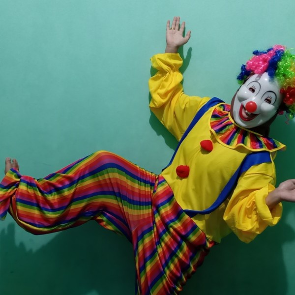 NEW BAJU BADUT KOSTUM ACARA ULTAH LUCU SULAP IMPORT CLOWN COSTUME MC PESTA