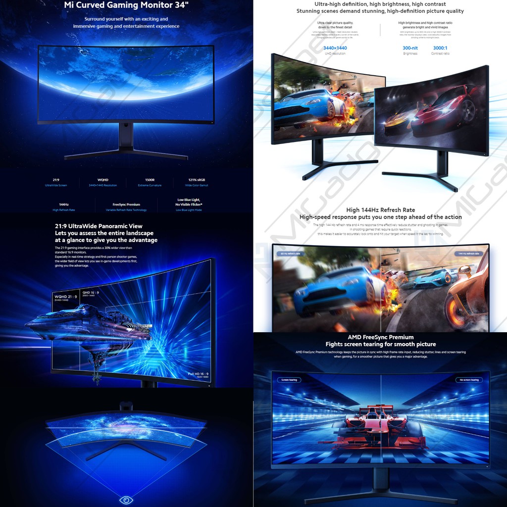 Xiaomi Monitor Gaming Curved 34 Inch WQHD