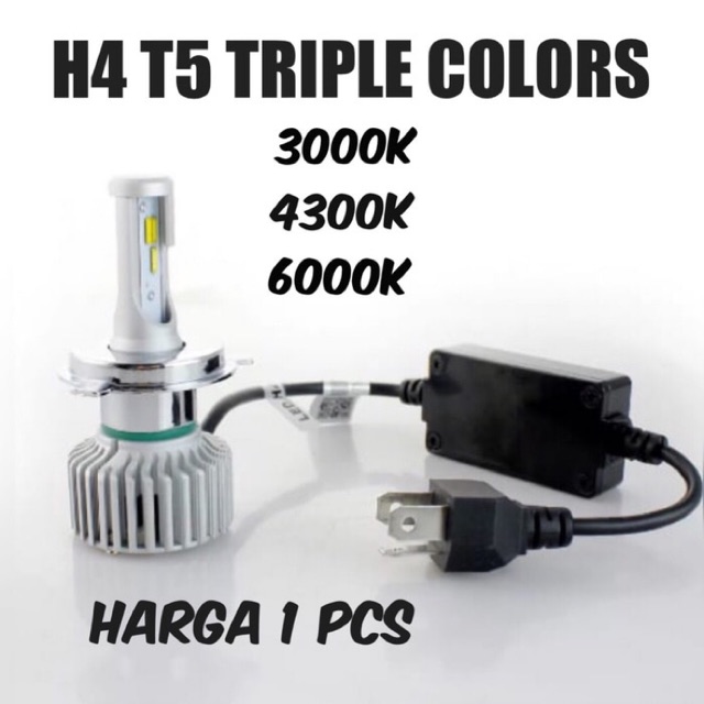 LED H4 T5 TRIPLE COLOR (3000k, 4300k, 6000k)