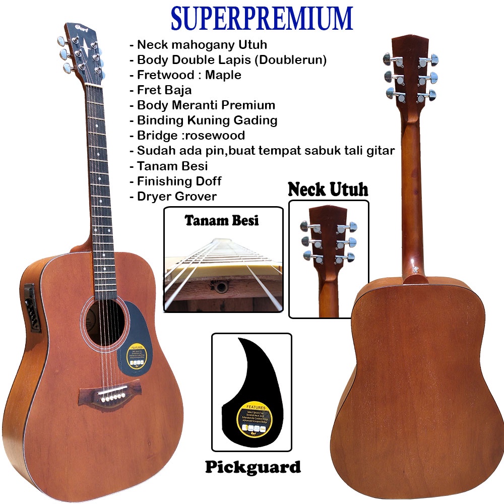 Gitar Cort Akustik Double Run Neck Utuh