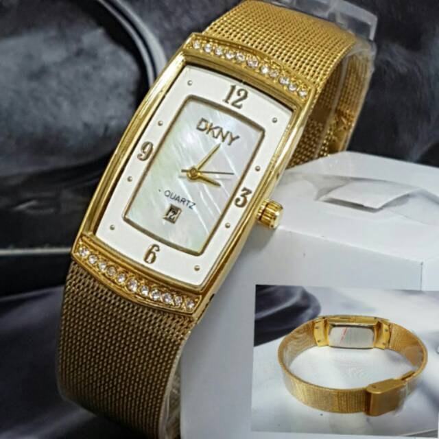Jam Tangan Wanita Elegant Exclusive DKNY Italy Pasir Premium Cyz Watch Gold