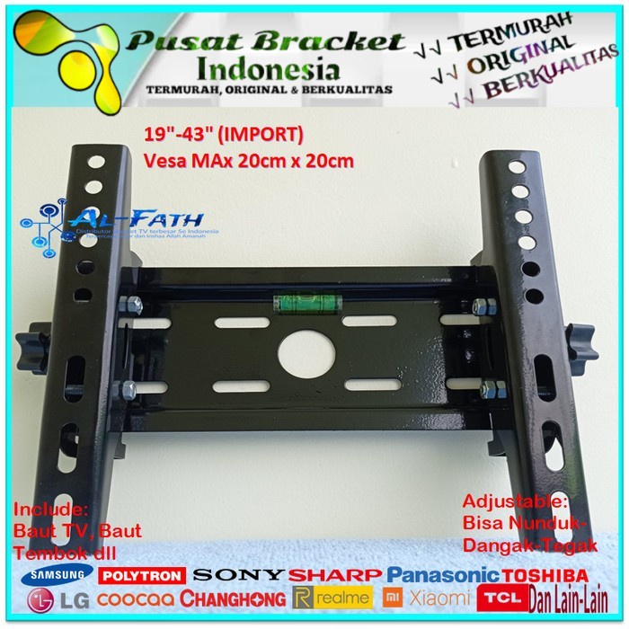 Bracket TV TCL 19 s/d 43 inch IMPORT QUALITY Garansi 100% cocok