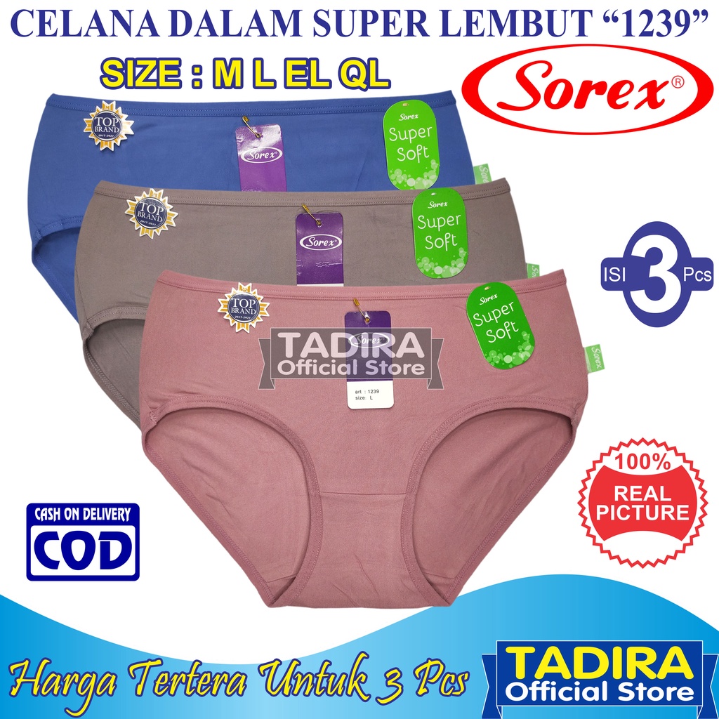 3 Pcs Celana Dalam Wanita Super Lembut SESUAI FOTO SOREK code 1239 TADIRA Store