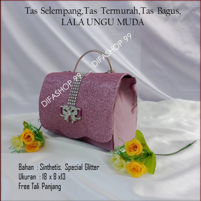 Tas Satin,Tas Clutch,Tas Seserahan,LALA UNGU MUDA,DIFASHOP 99