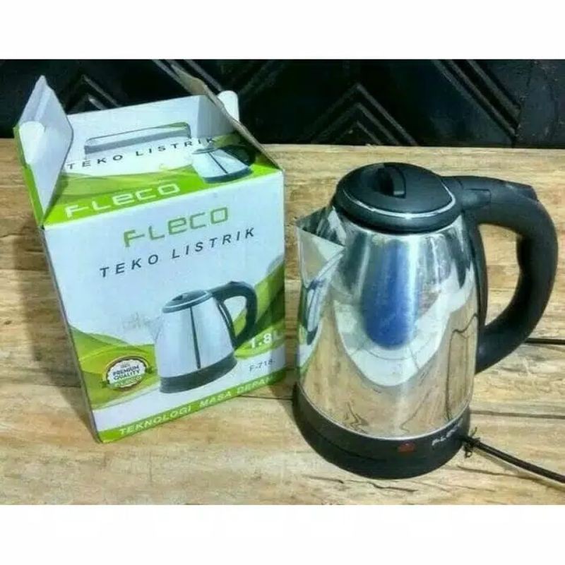 Teko listrik pemanas air stainless 1.8Liter/Kettle listrik FLECO F-718