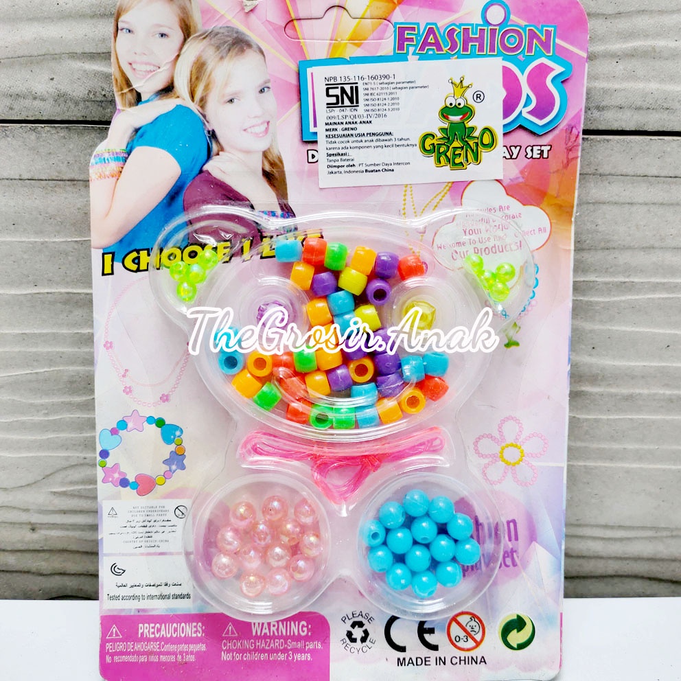 DIY Fashion Beads Manik Meronce Gelang Kalung Box Bear