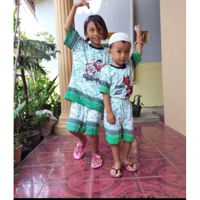 SETELAN ANAK KAOS BATIK MURAH(BISA COD)(FULL PRiN BERGAMBAR) BATIK / SETELAN KAOS MURAH