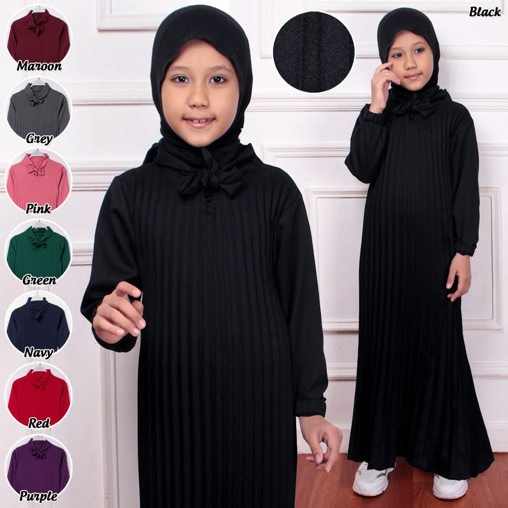 (RealPict) GAMIS PLISKET ANAK MAXY DRESS PLISKET PRISKET PLEATED LONGDRESS MAXI LEBARAN MAYUNG