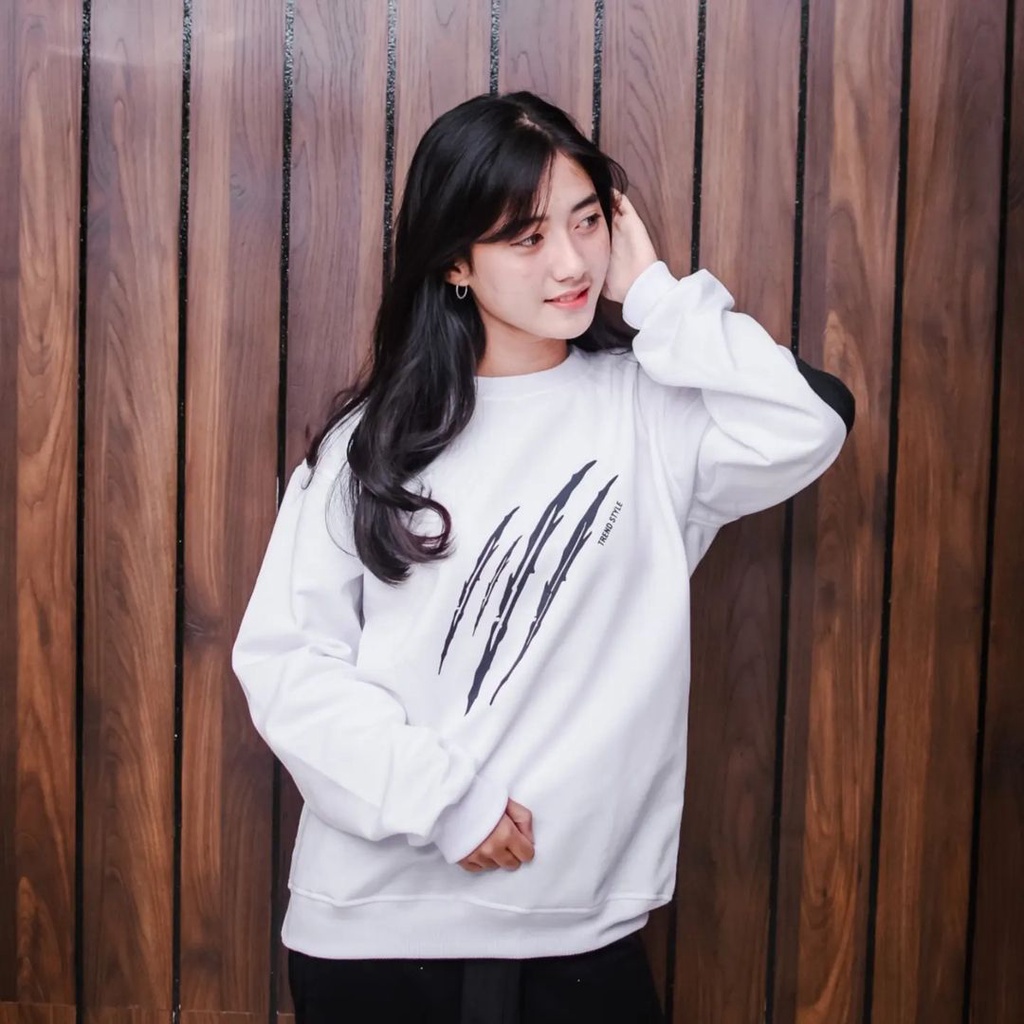 CAKRA Jacket Oversize Sweater Crewneck Oblong Pria Wanita OOTD Casual Desain Simpel Korean Style